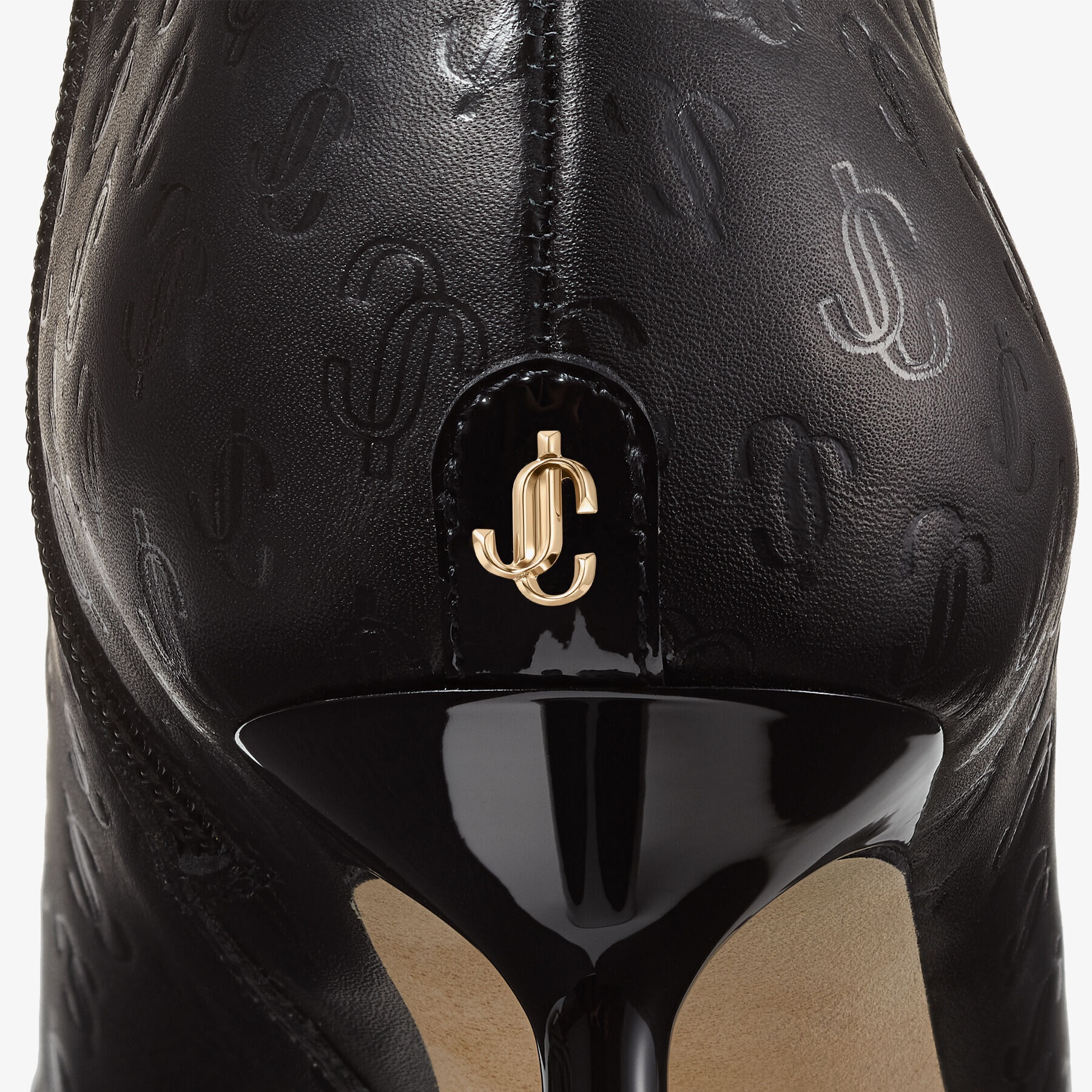 Kix/z 65
Black Patent and JC Monogram Leather Ankle Boots - 4