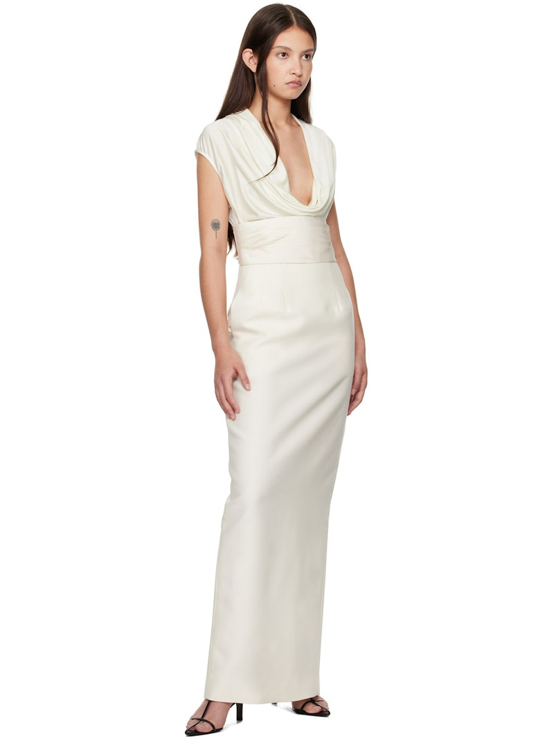 GIA STUDIOS Off-White Tux Maxi Skirt outlook