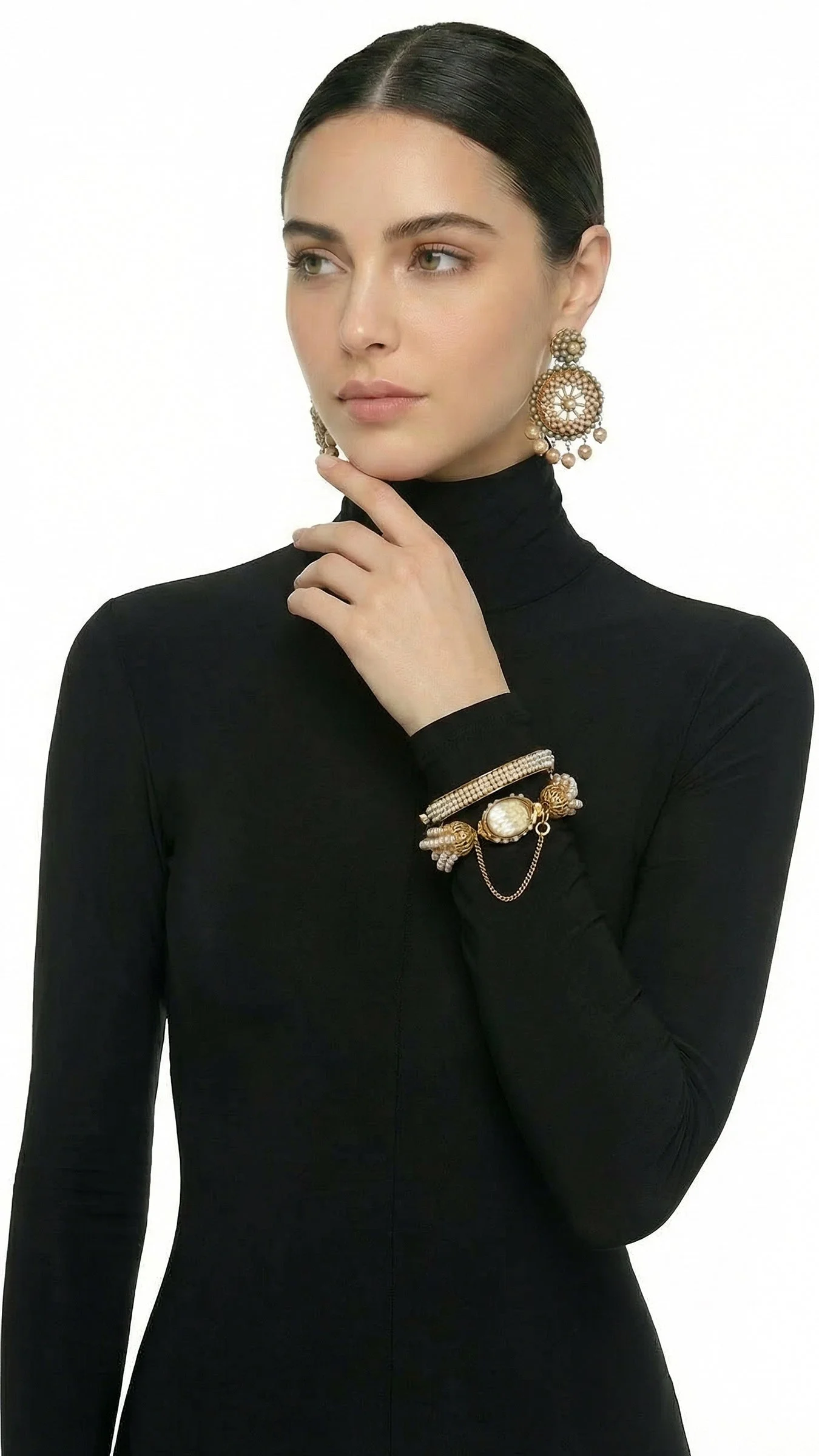MIRIAM HASKELL BEADED BRACELET AND EARRING SET OF 3 - 1