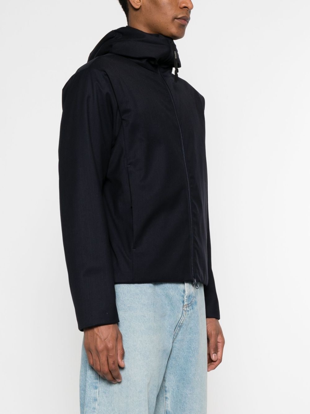 gabardine-weave hooded jacket - 3