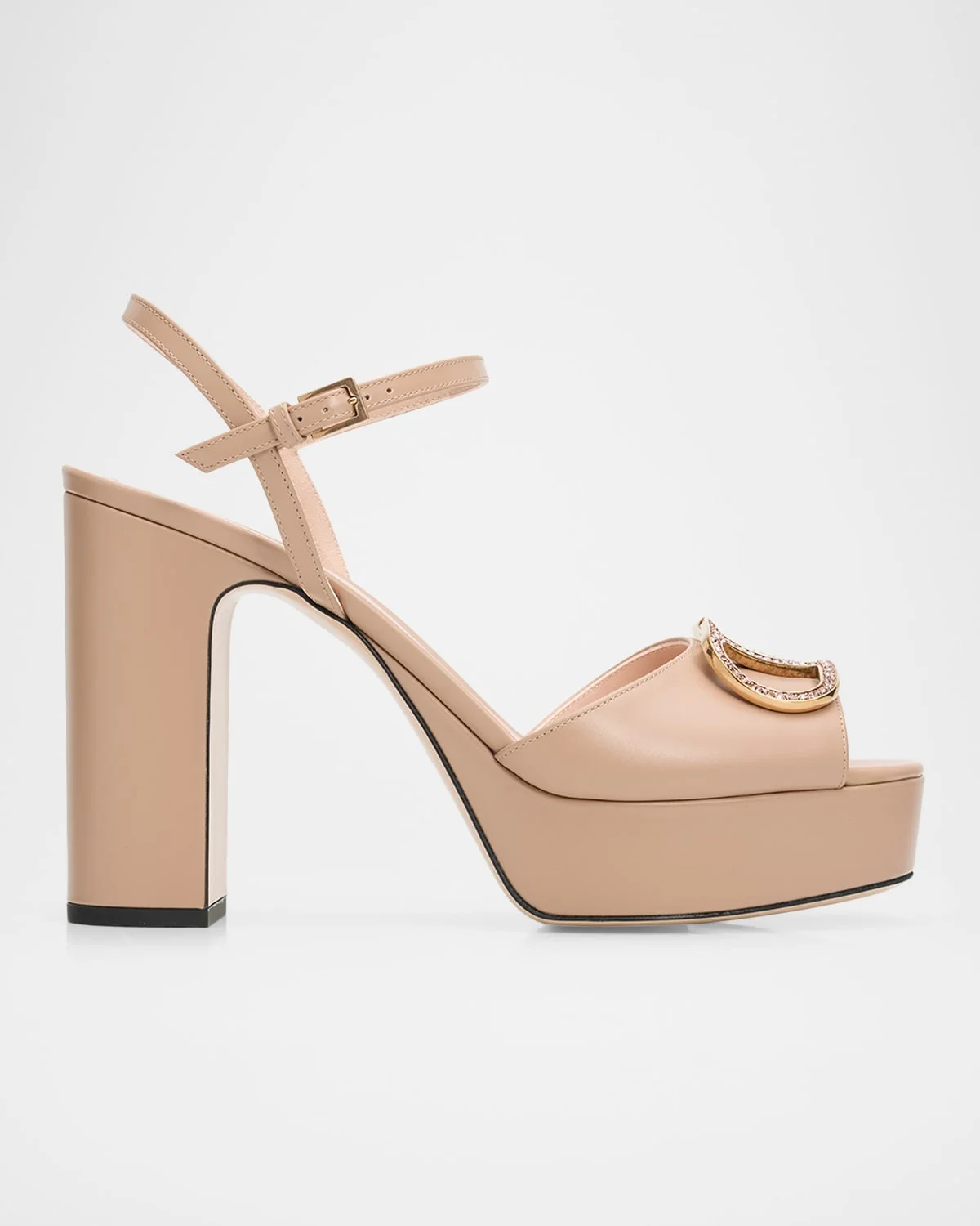 115mm VLogo Signature Leather Platform Sandals - 1