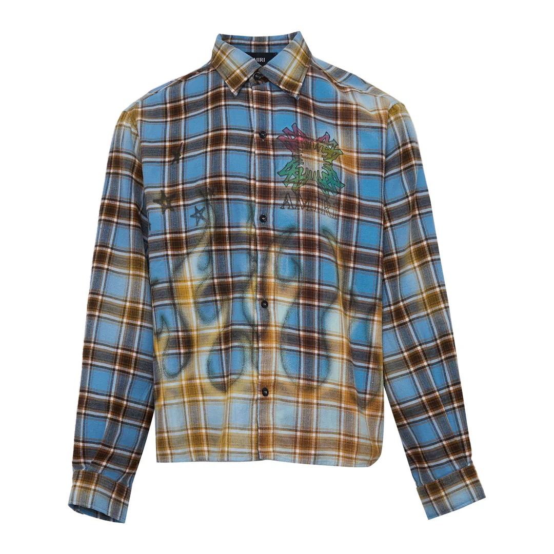 Quad Bleached Flannel Long Sleeve Shirt - 1