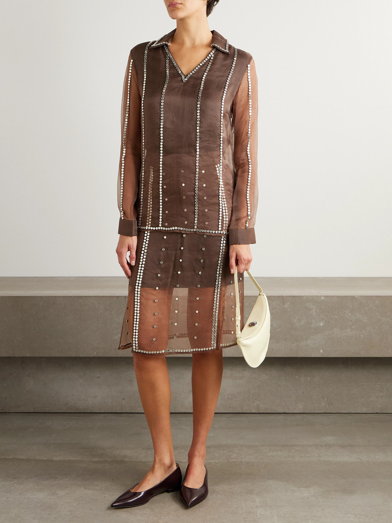 WALES BONNER Presence Studded Organza Blouse outlook