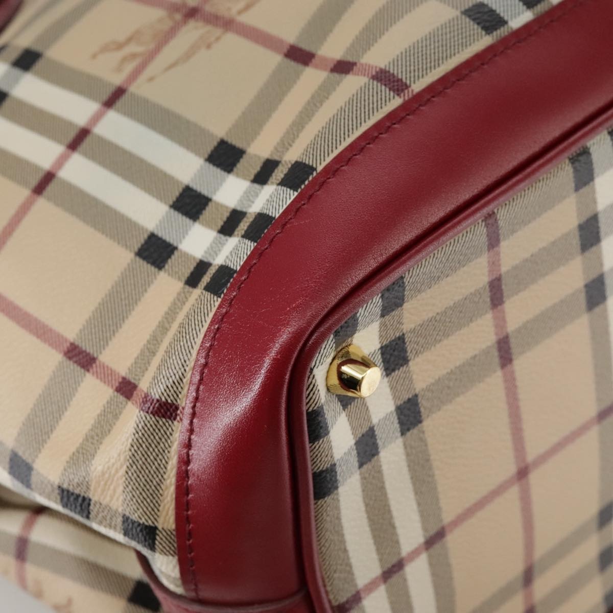 Burberry Nova Check Tote Bag Pvc Leather Beige - 15