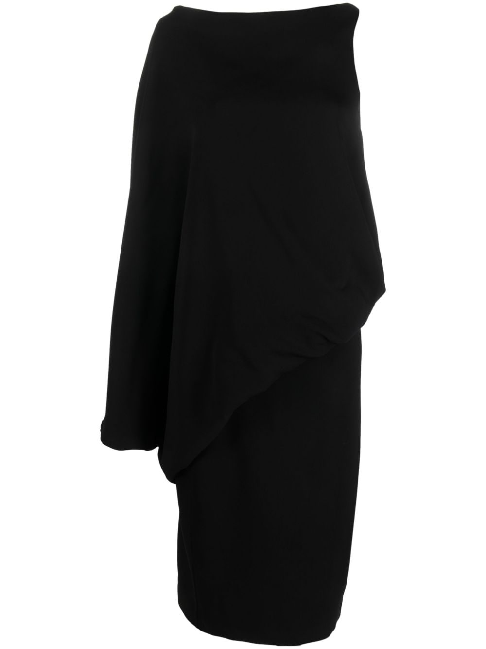 asymmetric silk midi dress - 1