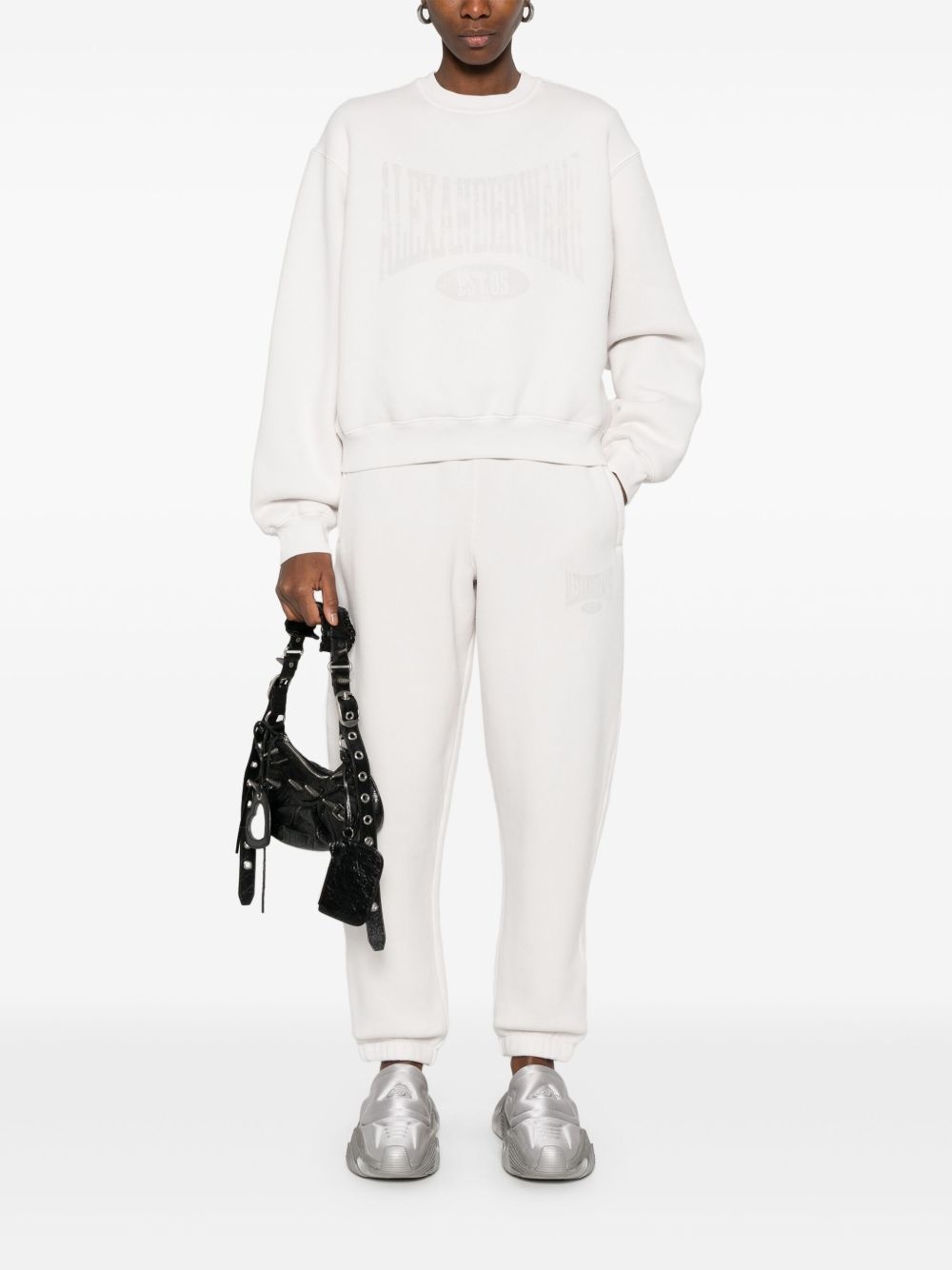distressed-logo sweatshirt - 2