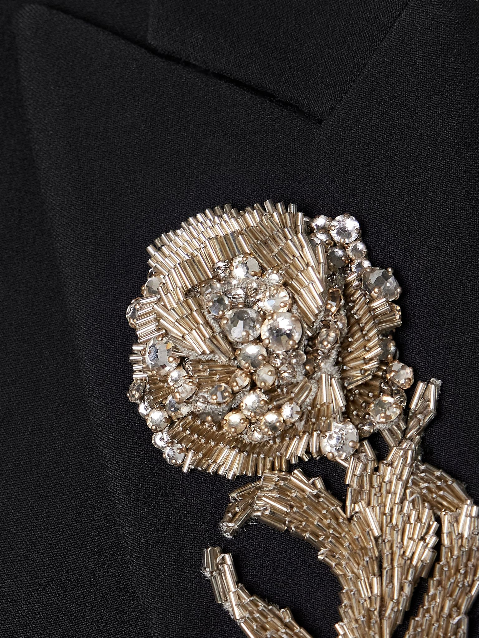 Embellished crepe blazer Black - 4