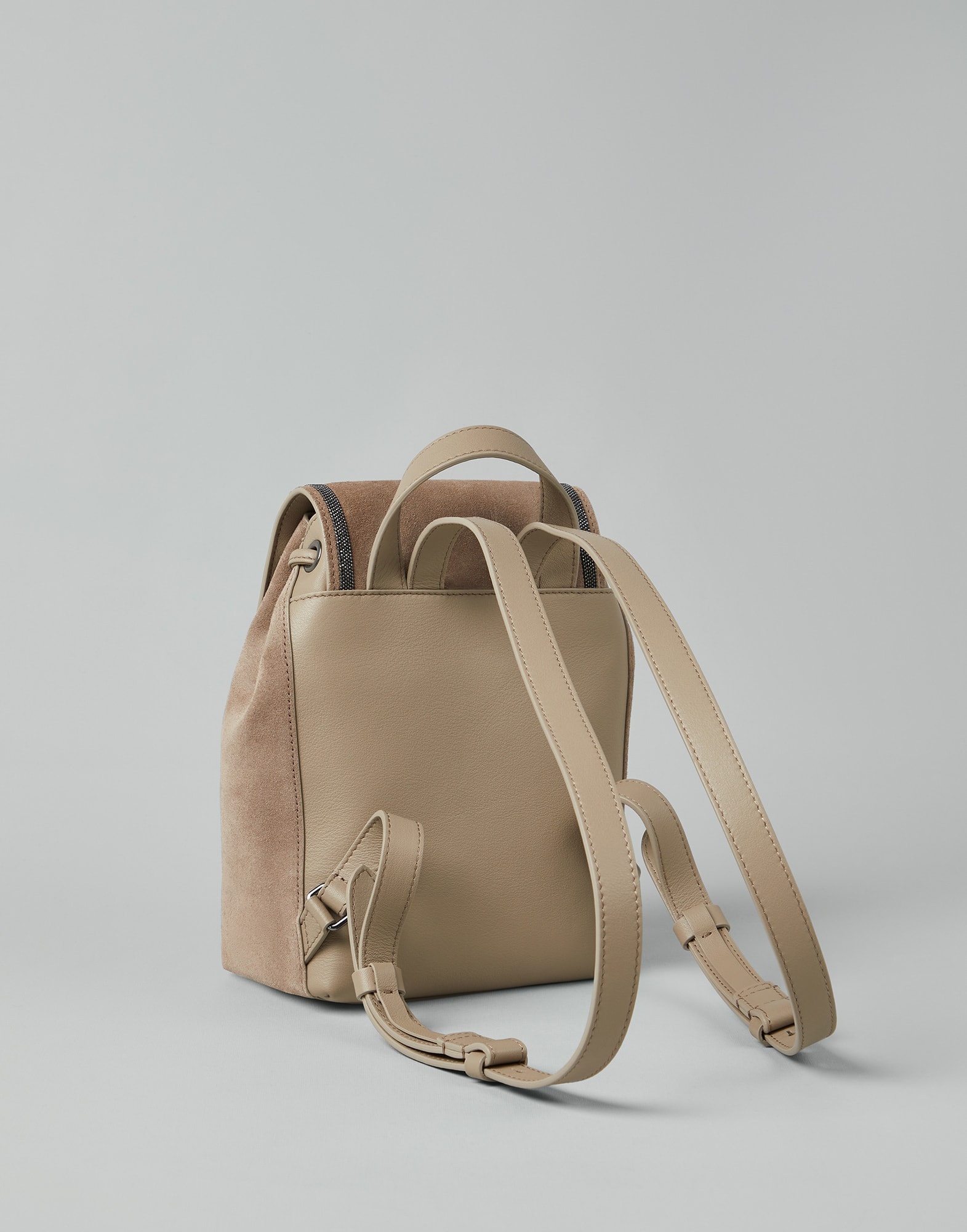 Suede backpack with precious contour - 2