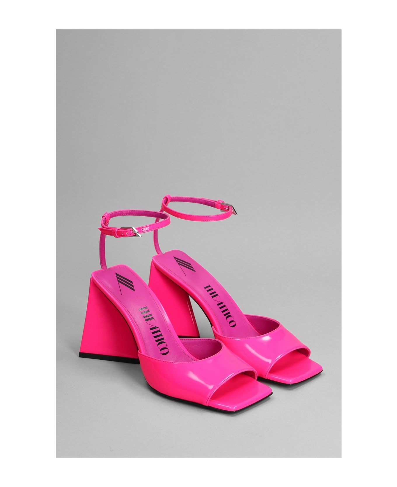 Neon Fuchsia Leather Piper Sandals - 2