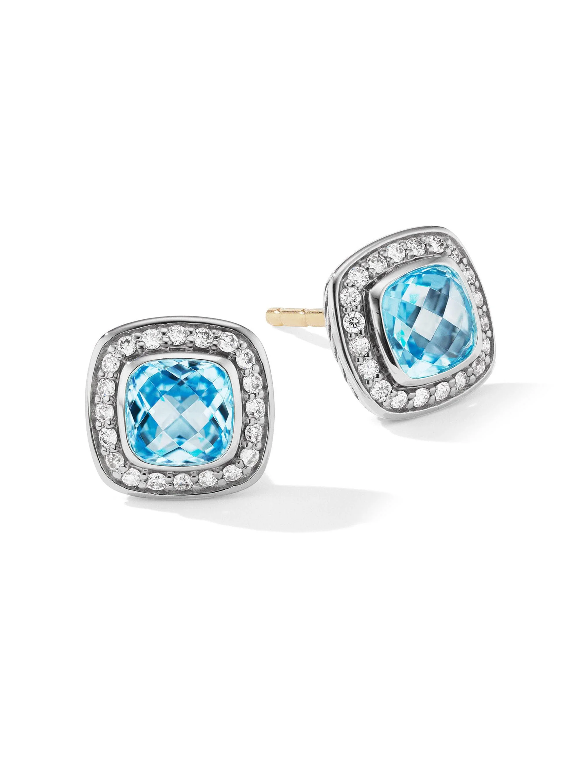 Women's Petite Albion Stud Earrings in Sterling Silver - Blue Topaz - 1