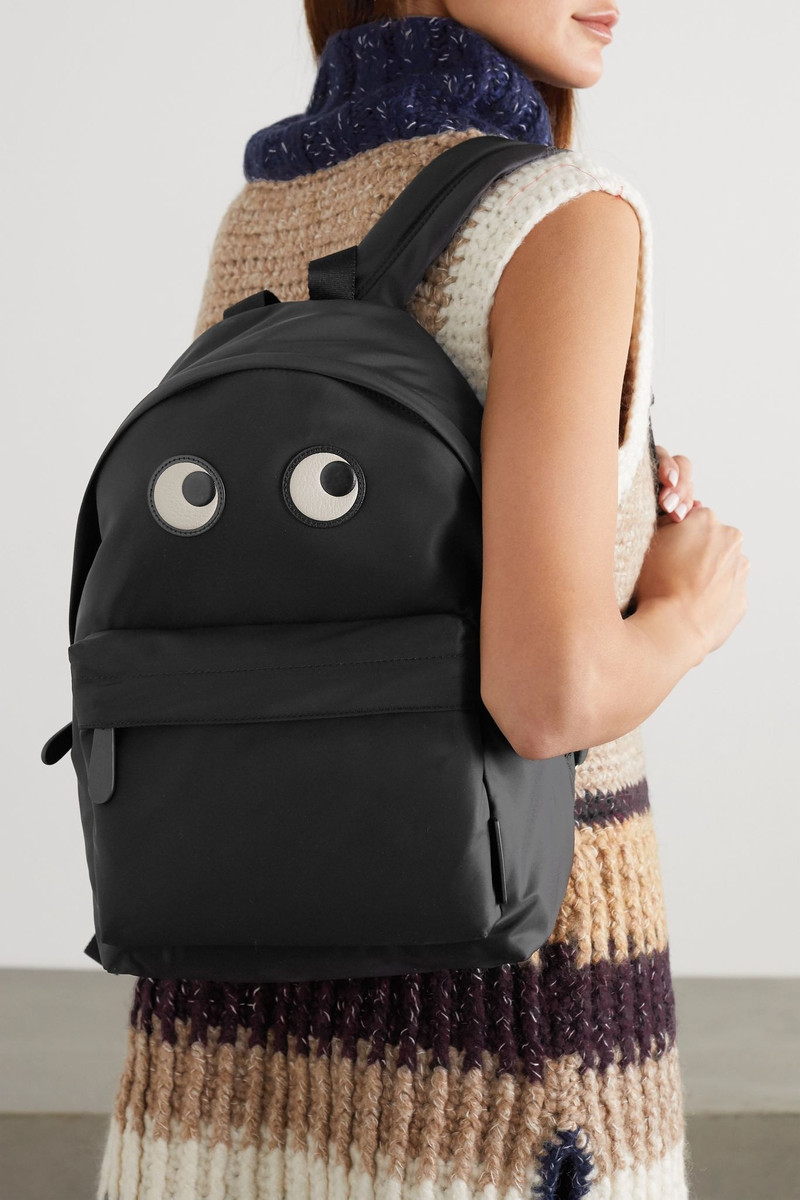 Anya Hindmarch Eyes leather-trimmed shell backpack outlook