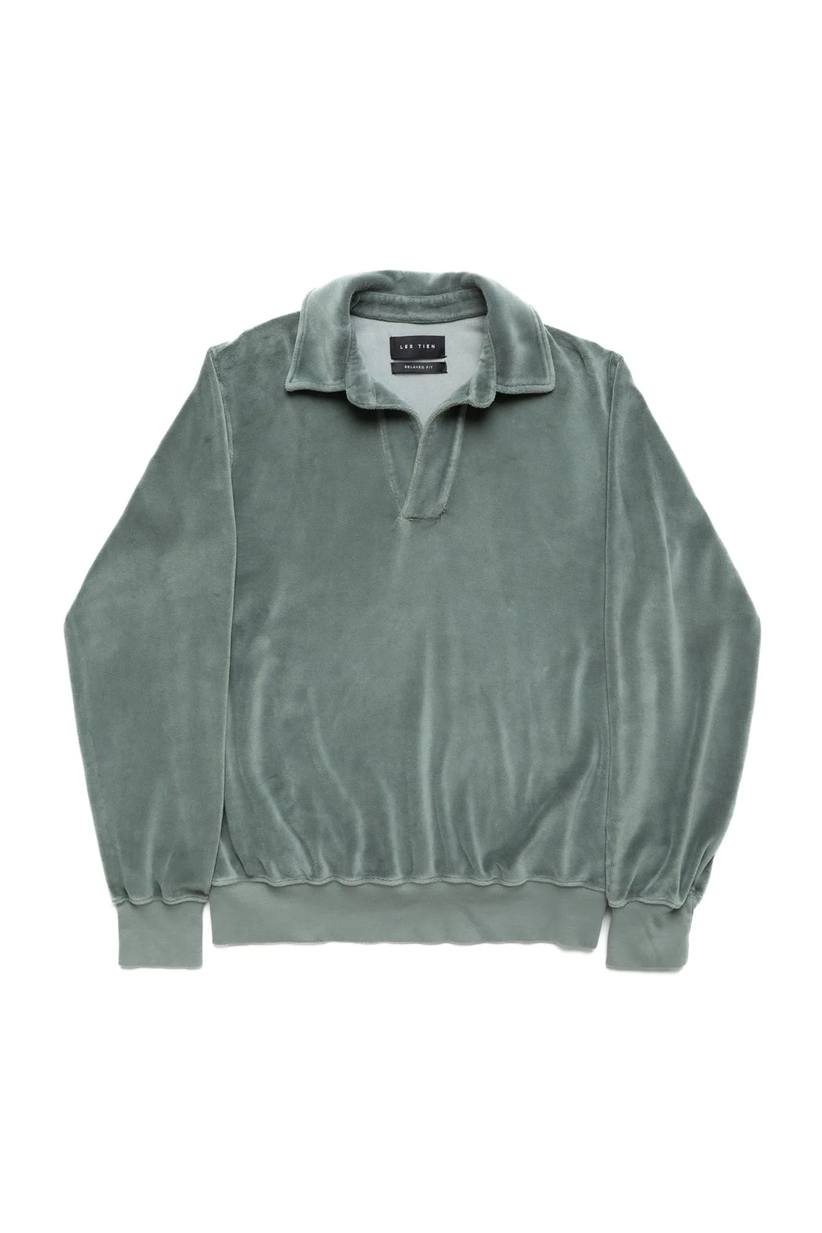 Velour Moto Back Polo - Slate Grey - 1