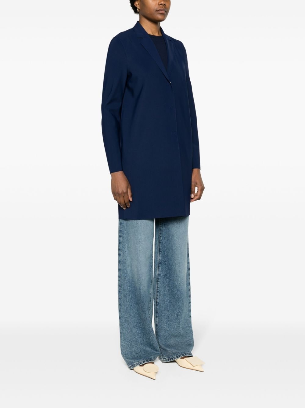 single-breasted scuba coat - 3