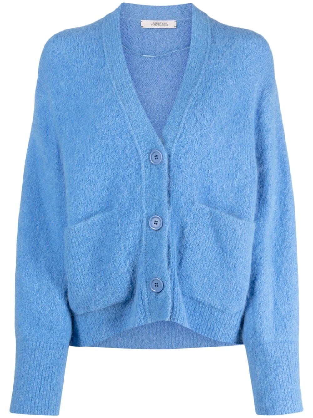 brushed V-neck cardigan - 1