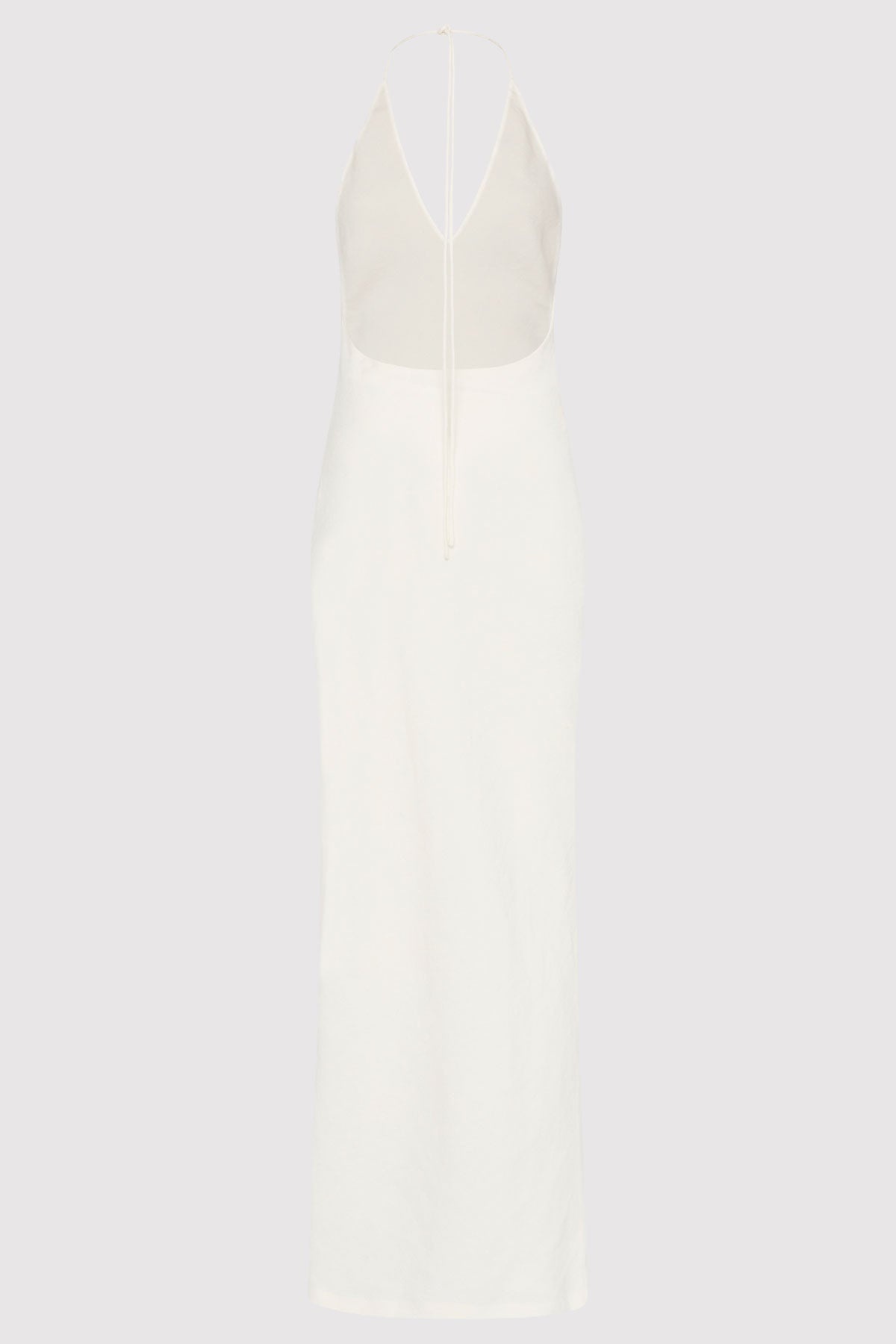 Linen Bias Halter Dress - Ivory - 7