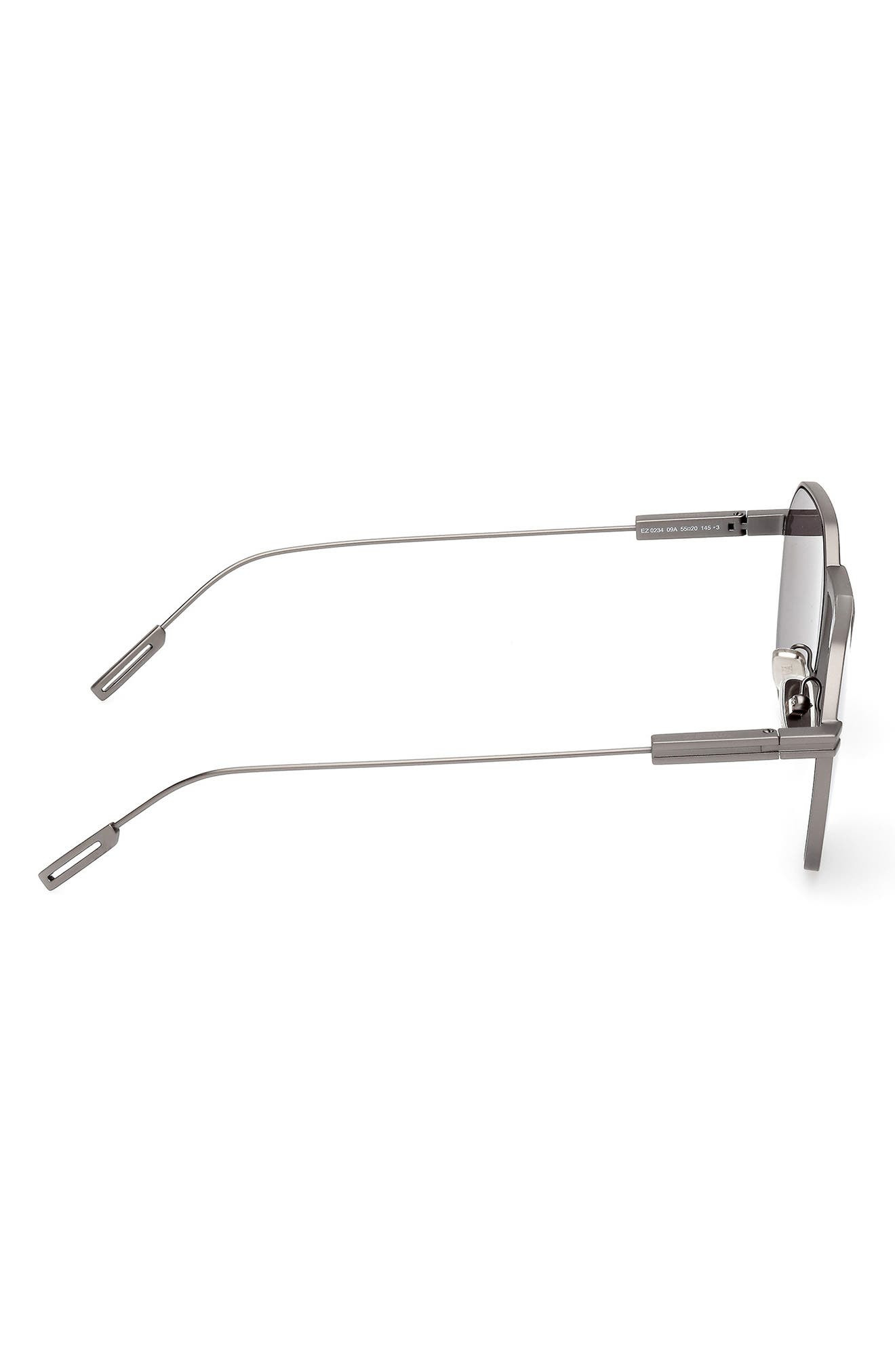 ZEGNA 55mm Round Sunglasses in Brushed Gunmetal at Nordstrom - 3