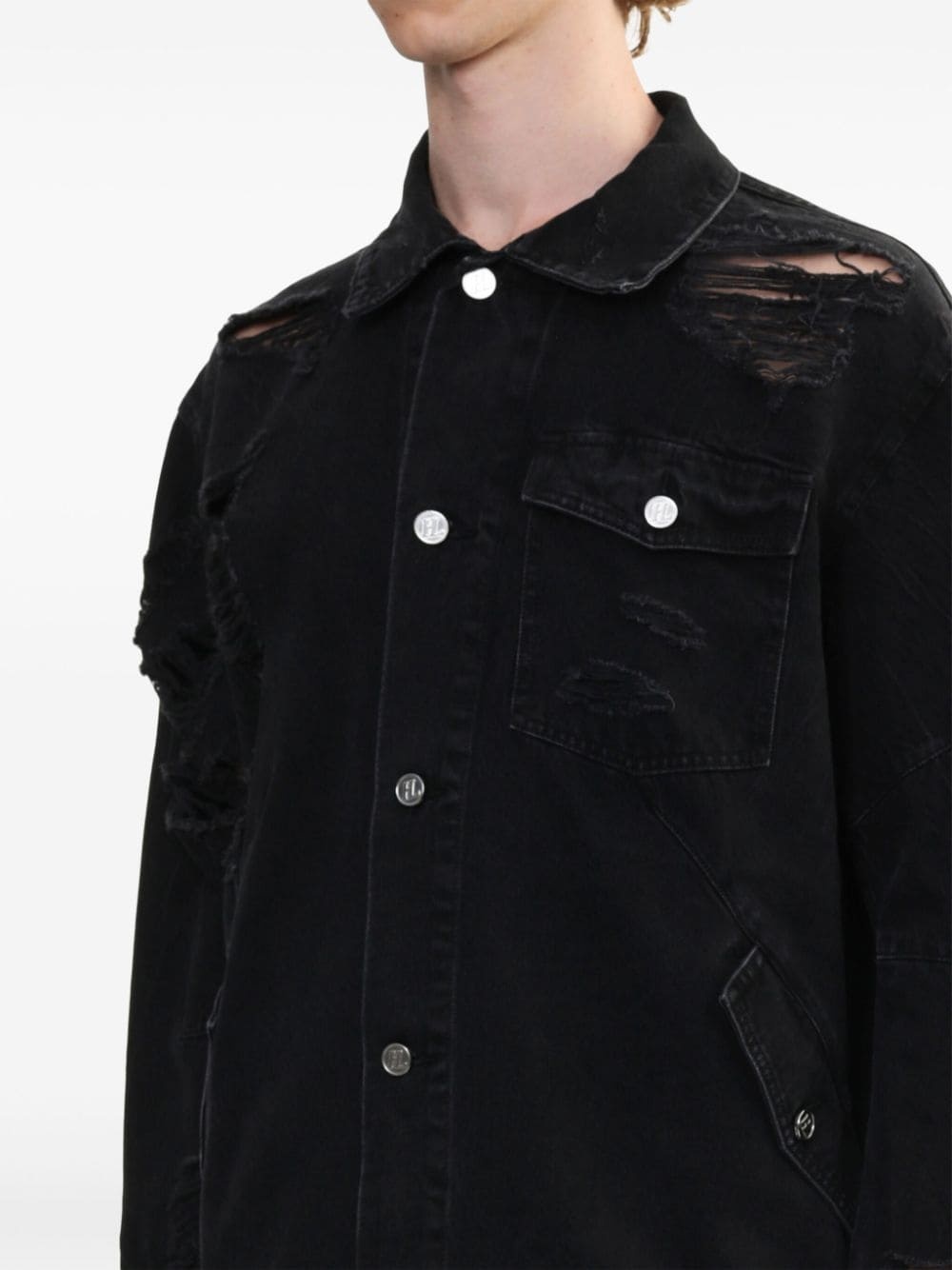 distressed-effect shirt - 5