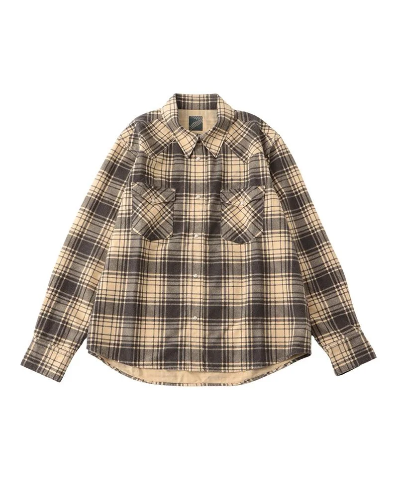 FOUR CORNERS CHECK L/S BEIGE - 1