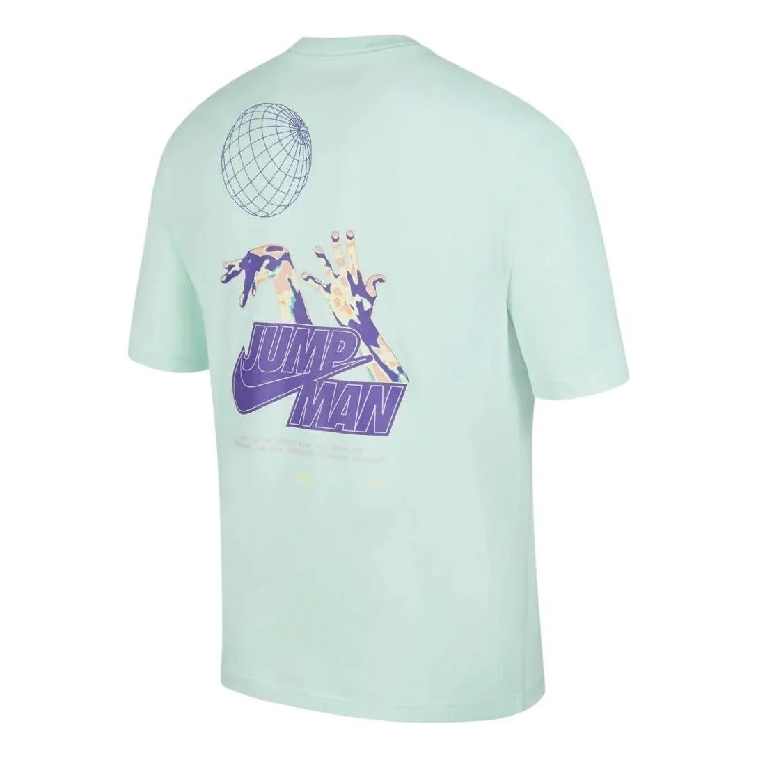 Men's Air Jordan Back Print Short Sleeve Mint Green T-Shirt DM1447-379 - 1