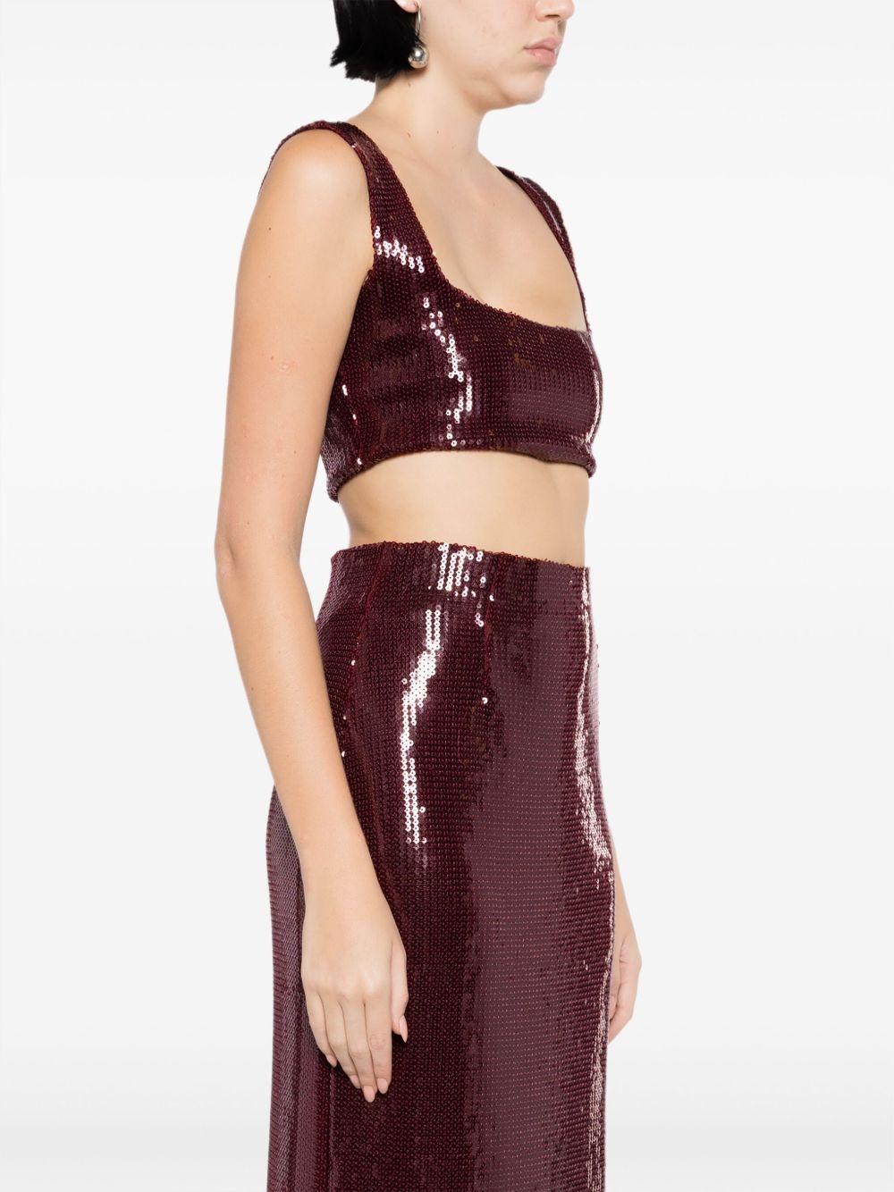 Beating Heart sequinned cropped top - 3