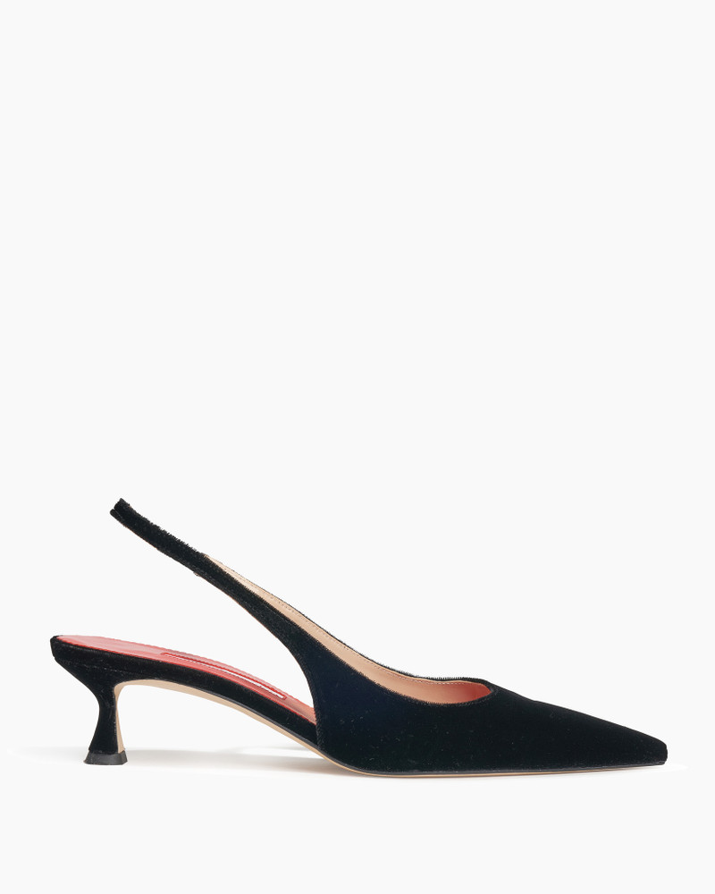 Velvet Slingback Kitten Heels 1