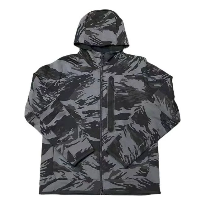 AS Men's Nike Sportswear TCH FLC Hoodie FZ AOP IRON GREY CU4492-068 - 1