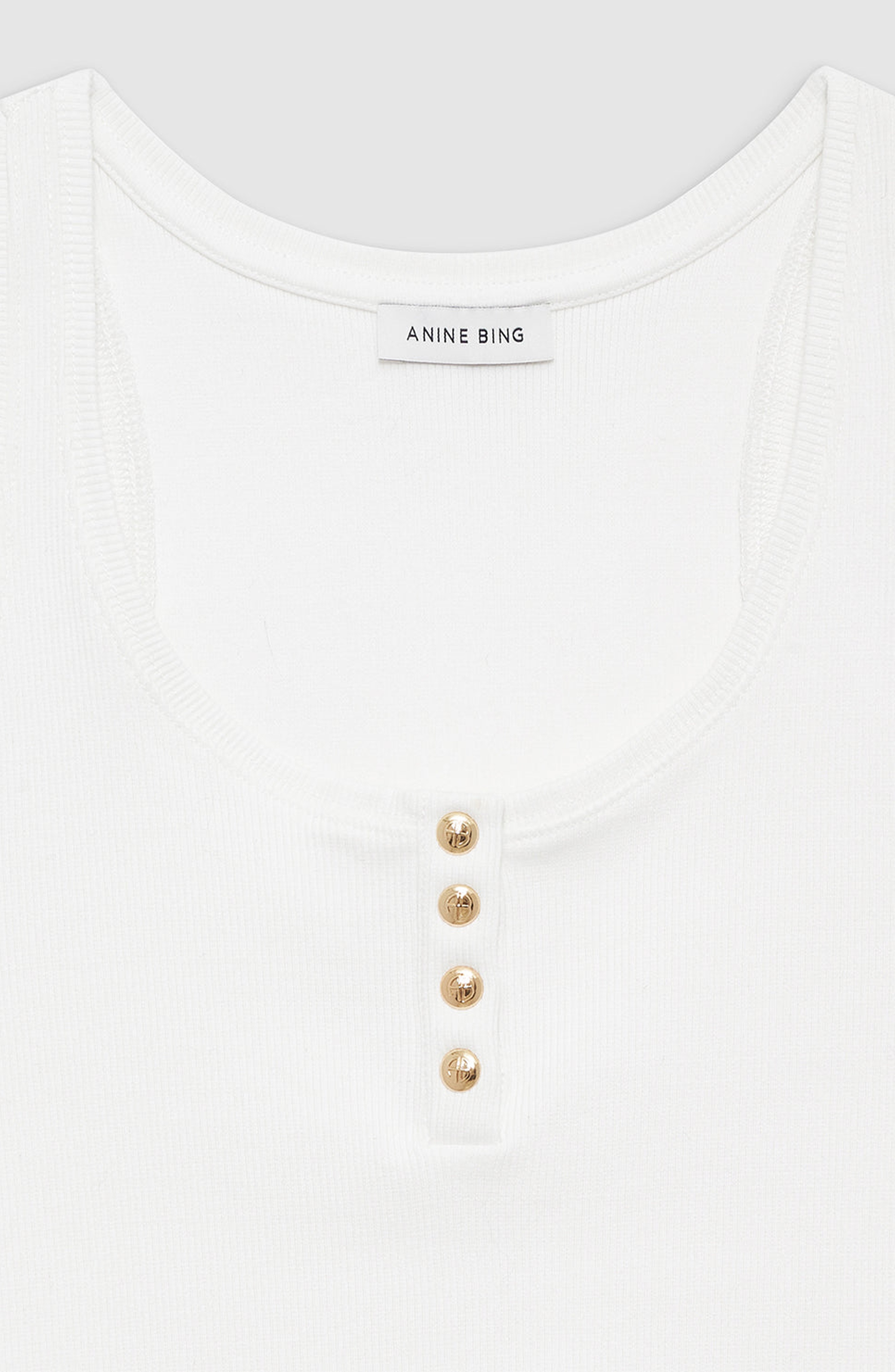 ANINE BING Alessia Tank Top in Ivory at Nordstrom - 3