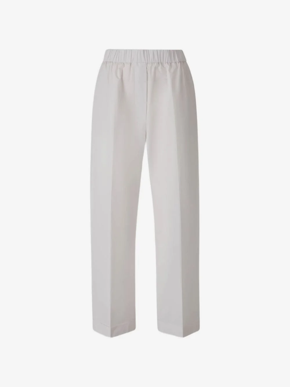 elasticated-waistband pressed-crease trousers - 1