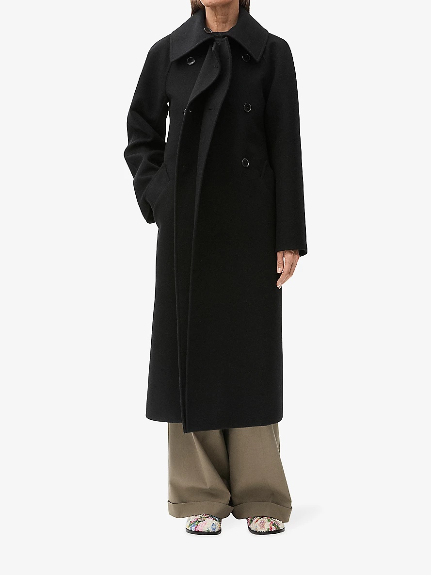 Double-breasted regular-fit wool and cashmere-blend coat - 5