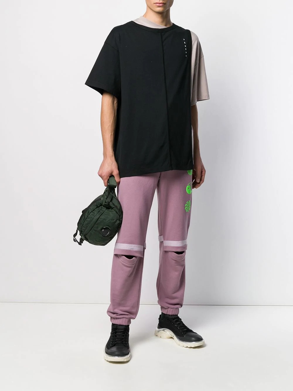 stitched patchwork track pants - 2