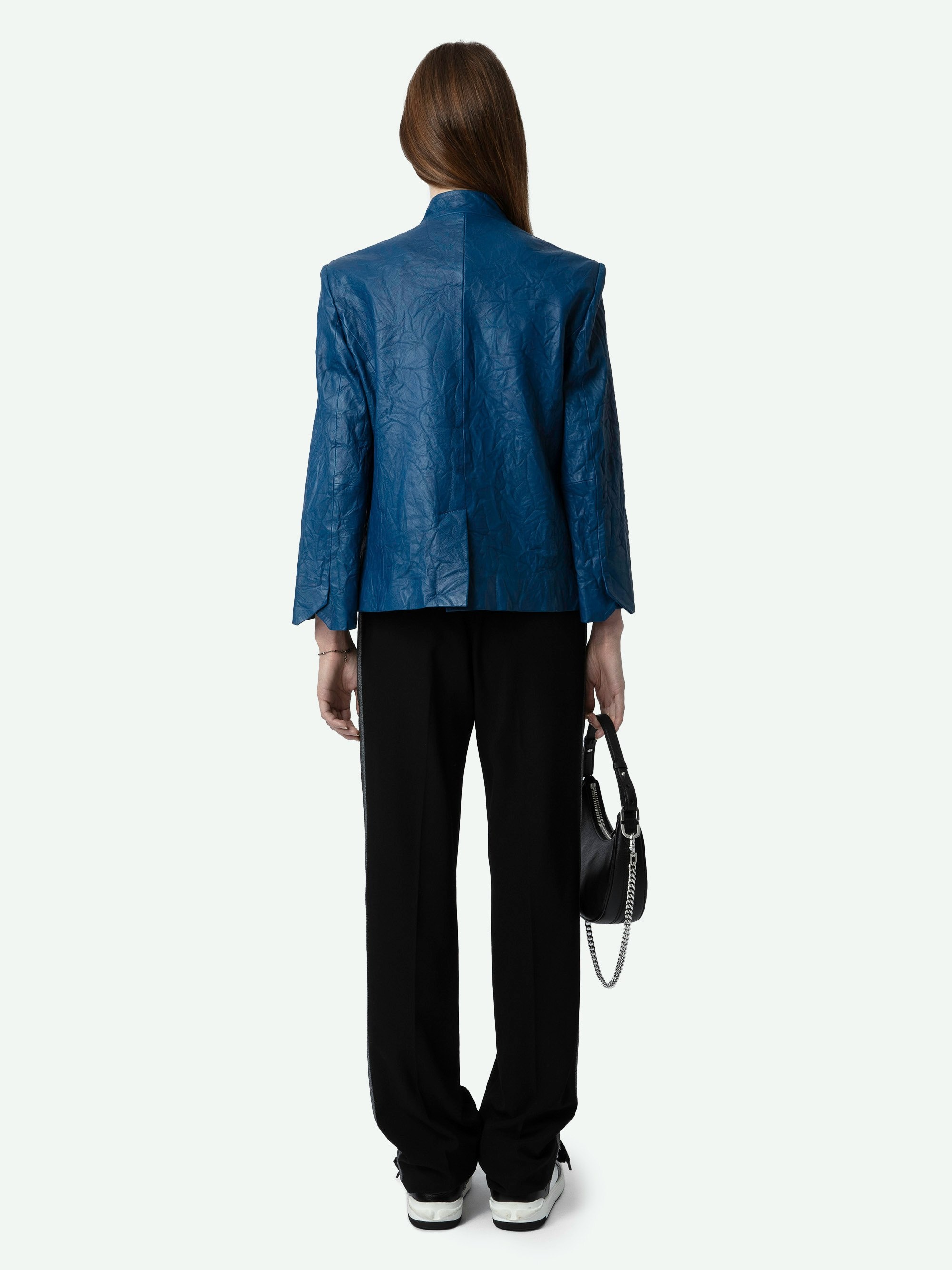 Verys Crinkled Leather Blazer - 3