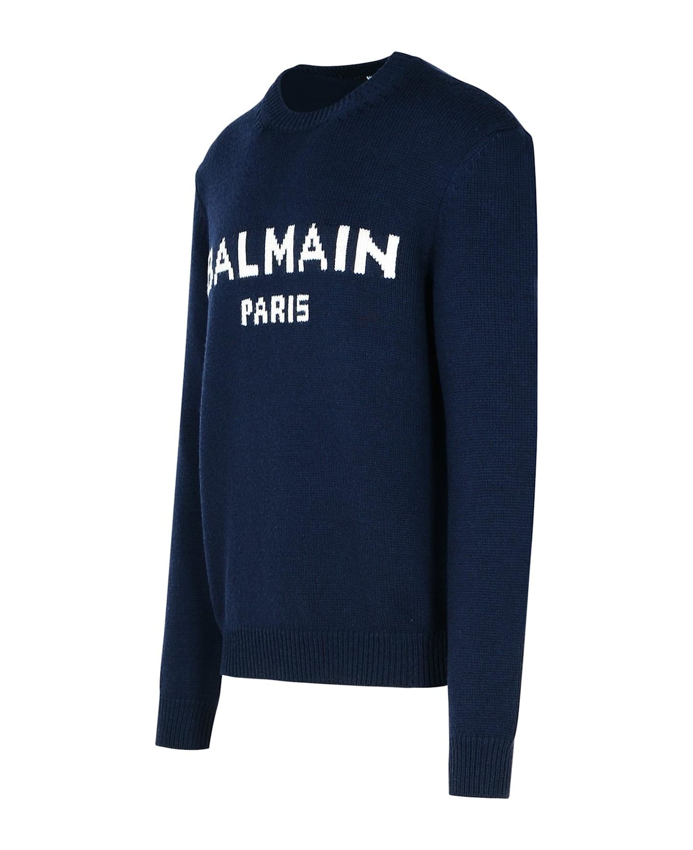 Blue Merino Wool Blend Sweater - 2