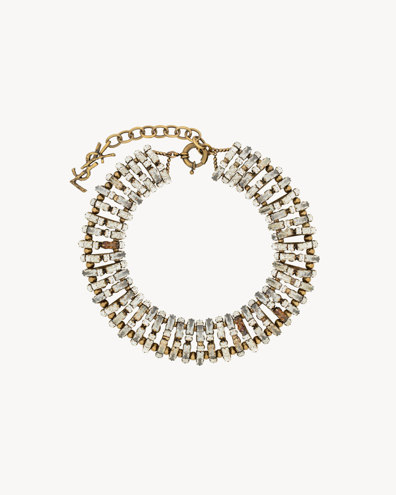 OVERSIZED CRYSTAL PYRAMID NECKLACE IN METAL 1