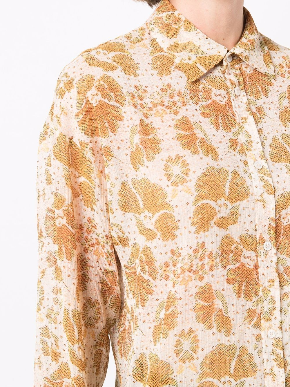 woven floral jacquard shirt - 5