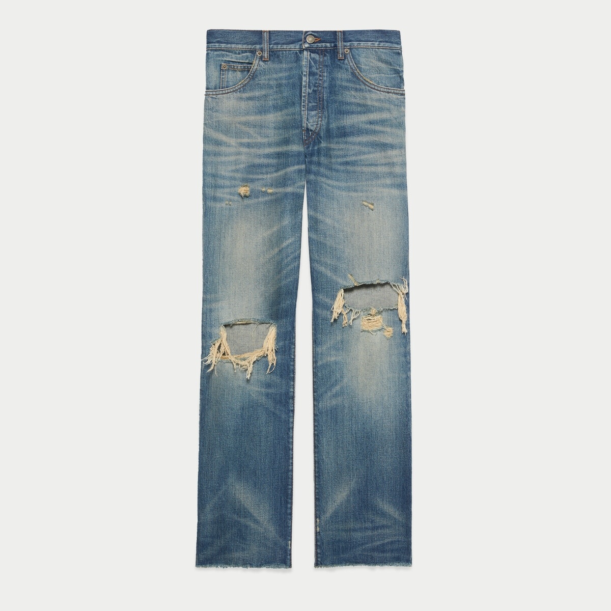 Gucci HA HA HA stone washed denim pant - 1