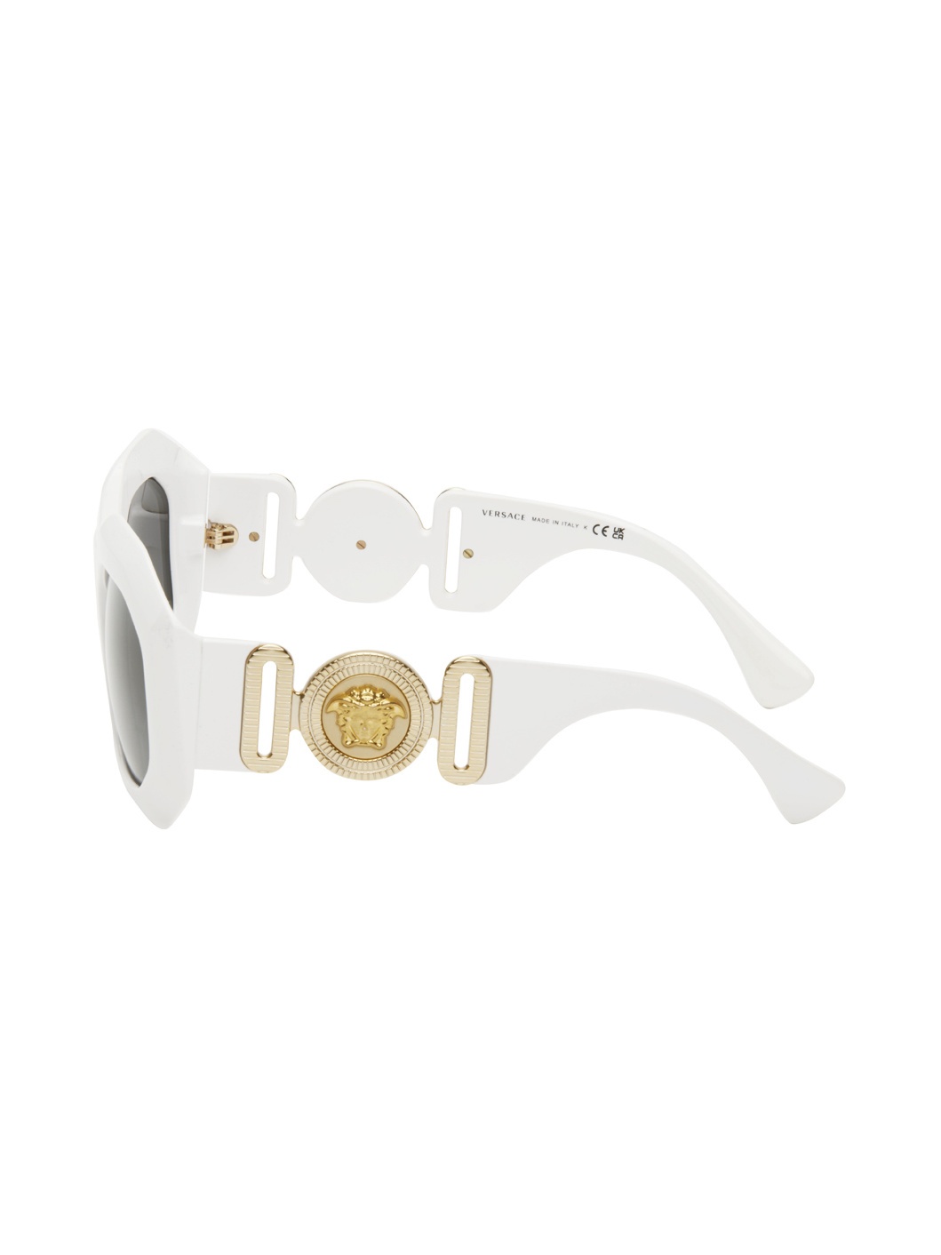 White Oversize Octagon Acetate Sunglasses - 3