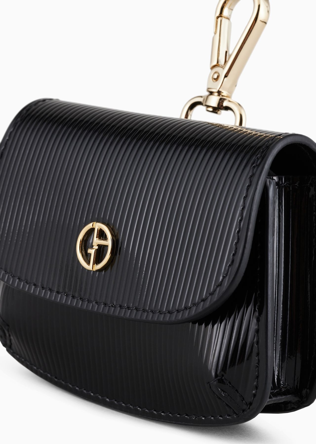 La Prima striped, lamé-leather mini charm - 5