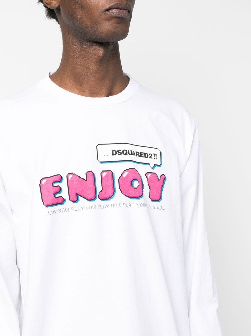 Enjoy-print long-sleeve T-shirt 5