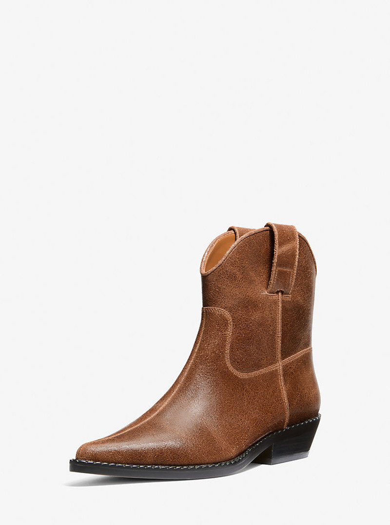 MICHAEL KORS Noemie Distressed Leather Boot outlook