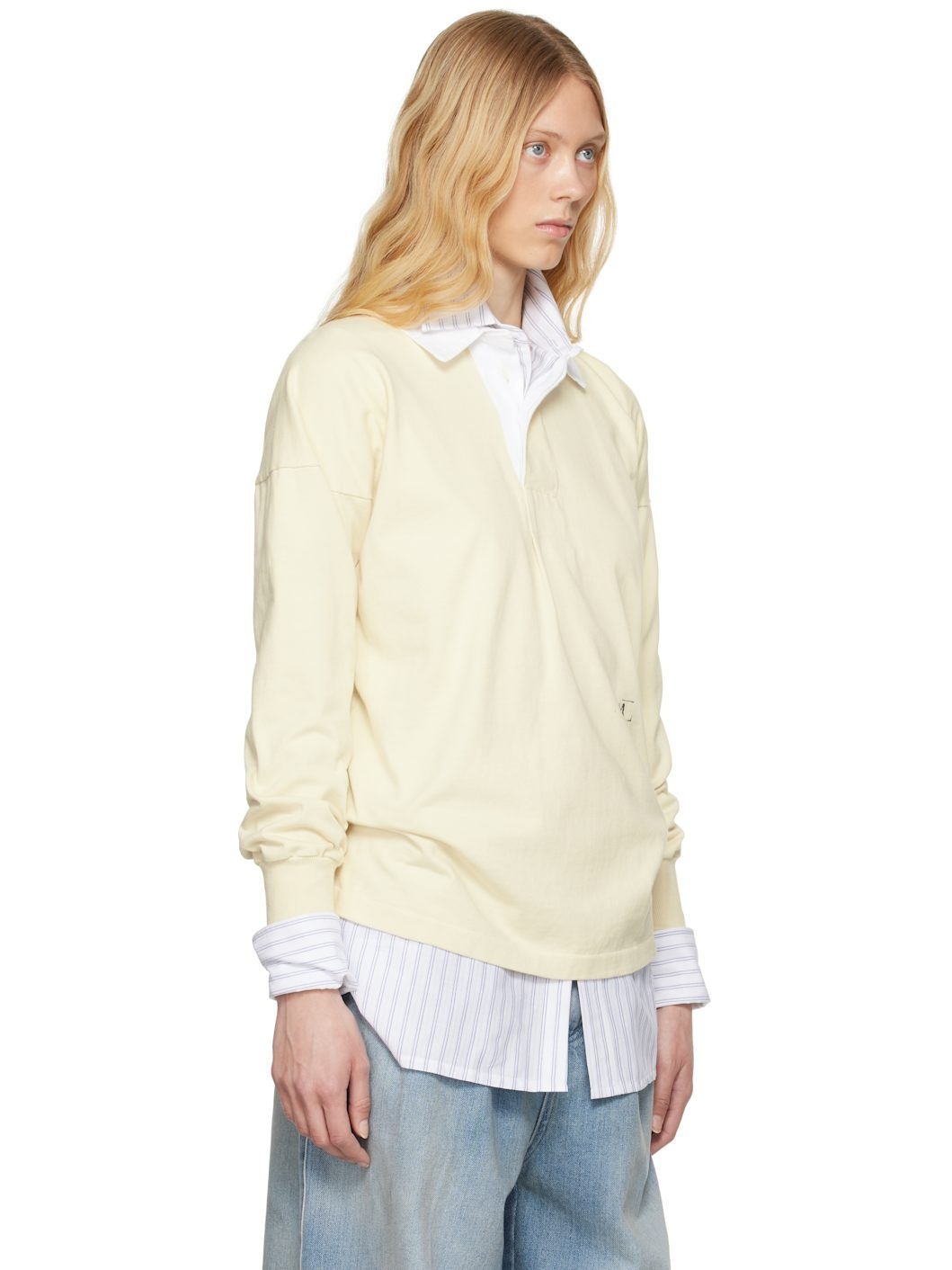 Off-White Printed Logo Long Sleeve Polo - 2