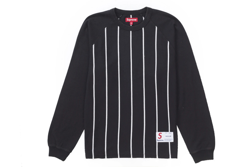 Supreme Supreme Stripe Raglan L/S Top Black outlook