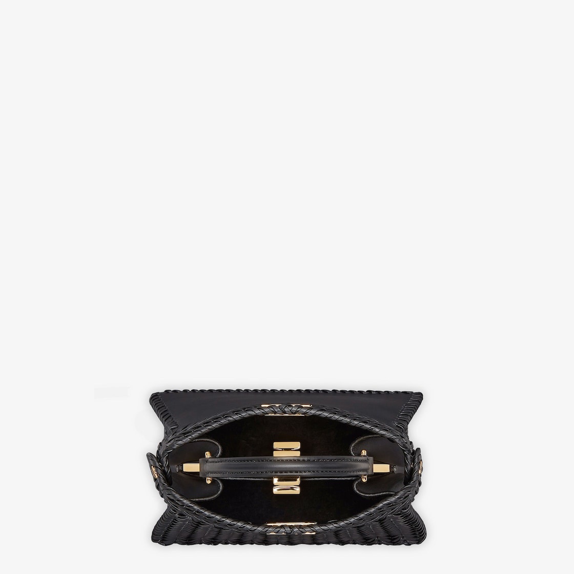 Iconic Peekaboo ISeeU bag in an ideal, compact size. Made of black leather with borders and front pa - 4