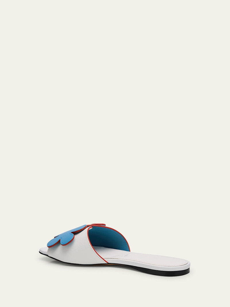 Flower Leather Slide Sandals 4