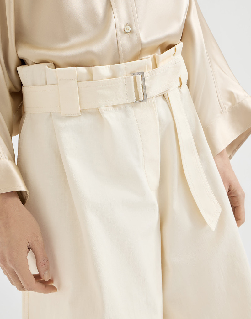 Cotton gabardine paperbag-waist Bermuda shorts 4