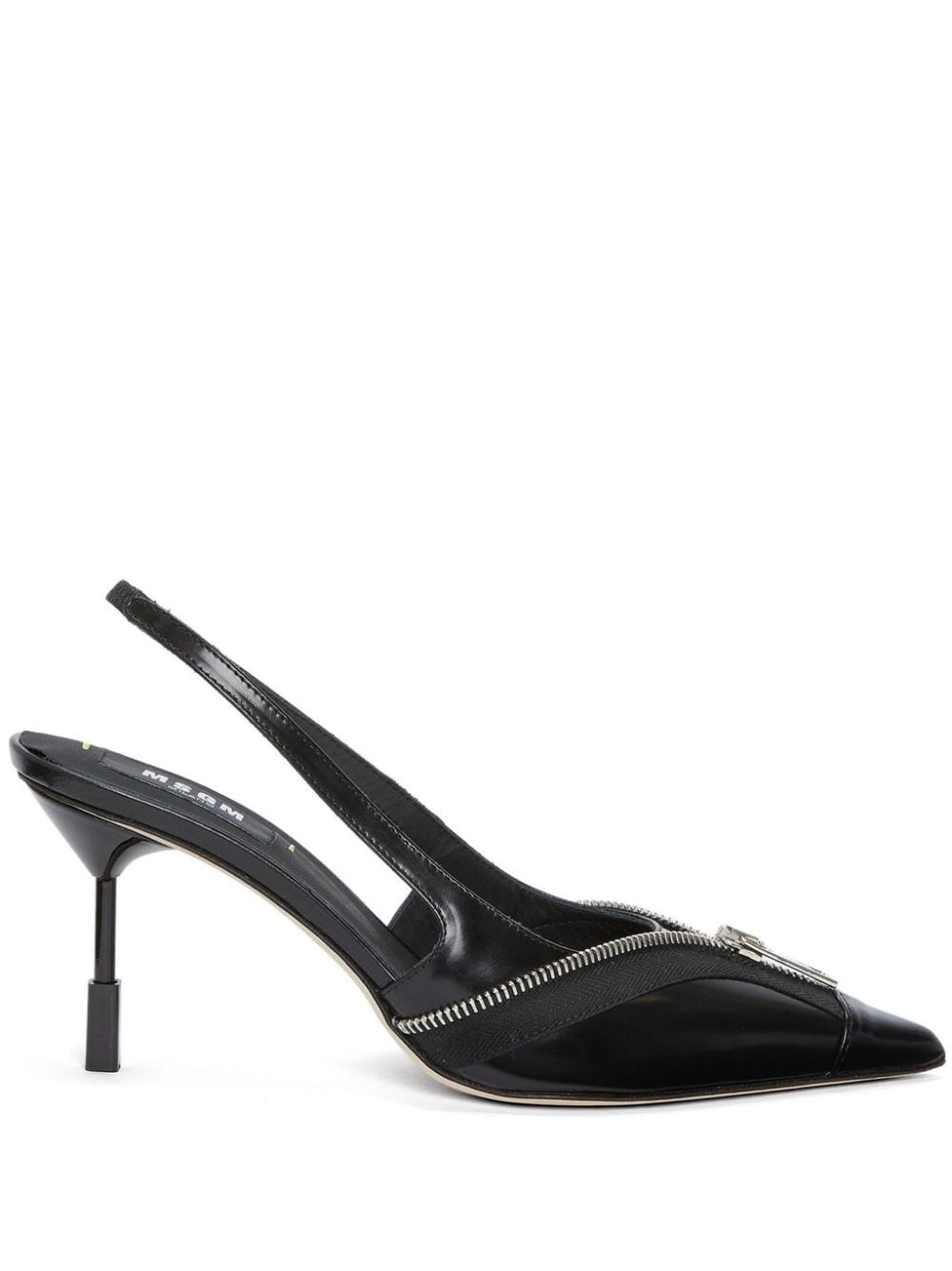 zip-detail slingback pumps - 1