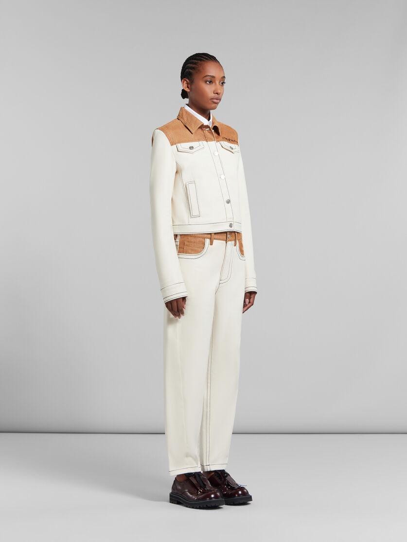 ECRU CARROT-FIT JEANS WITH MARNI MENDING - 6