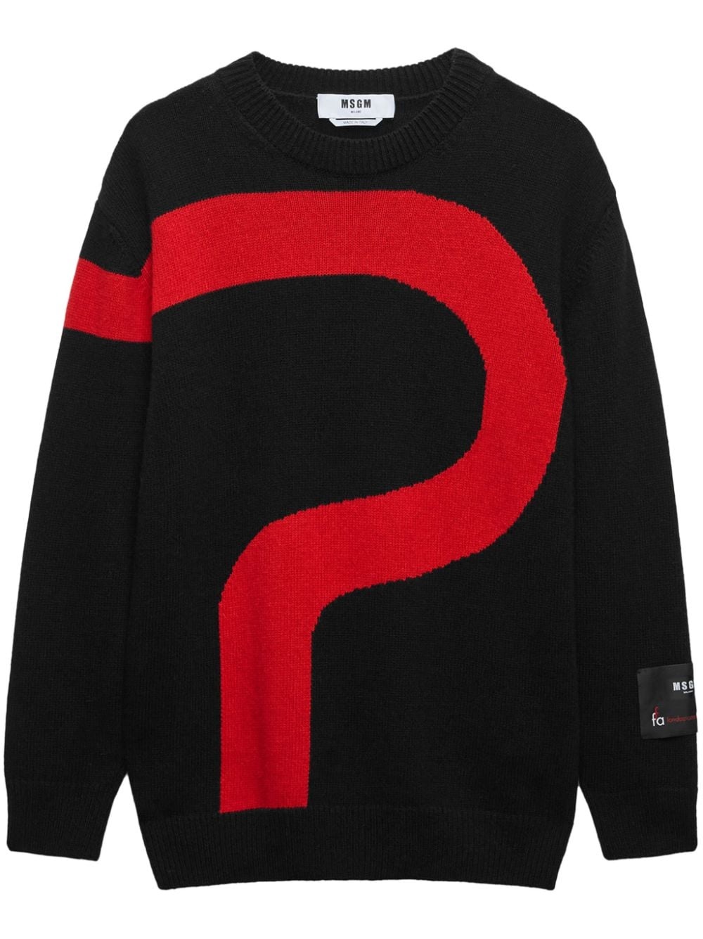 logo appliquÃ© patched sleeve jumper - 1