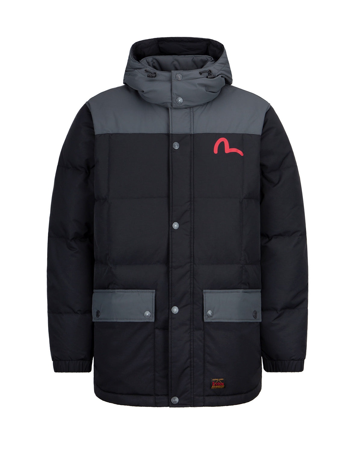 Kamon Print Down Coat - 1