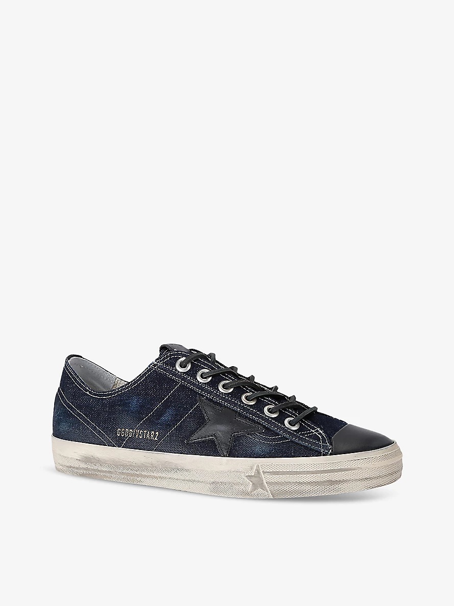 V-Star leather-star denim low-top trainers - 3