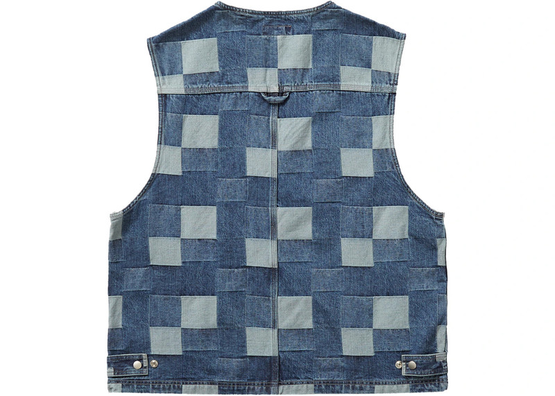Supreme Supreme Patched Denim Vest Blue outlook